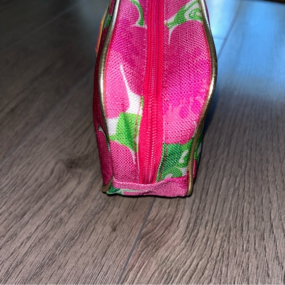 Lilly Pulitzer Estée Lauder Cosmetic Zip Pouch Bag Pencil Case Pink Green Floral - Picture 5 of 10